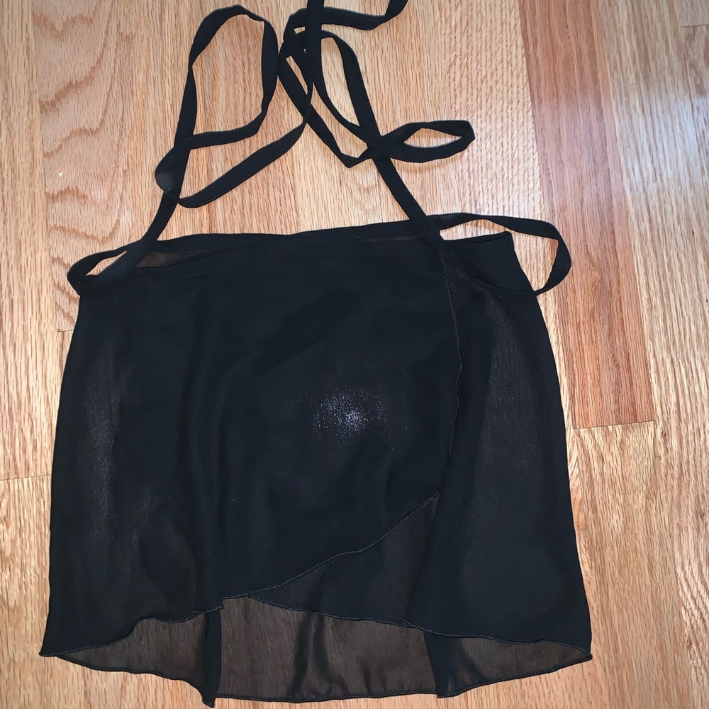 Black mesh wrap skirt